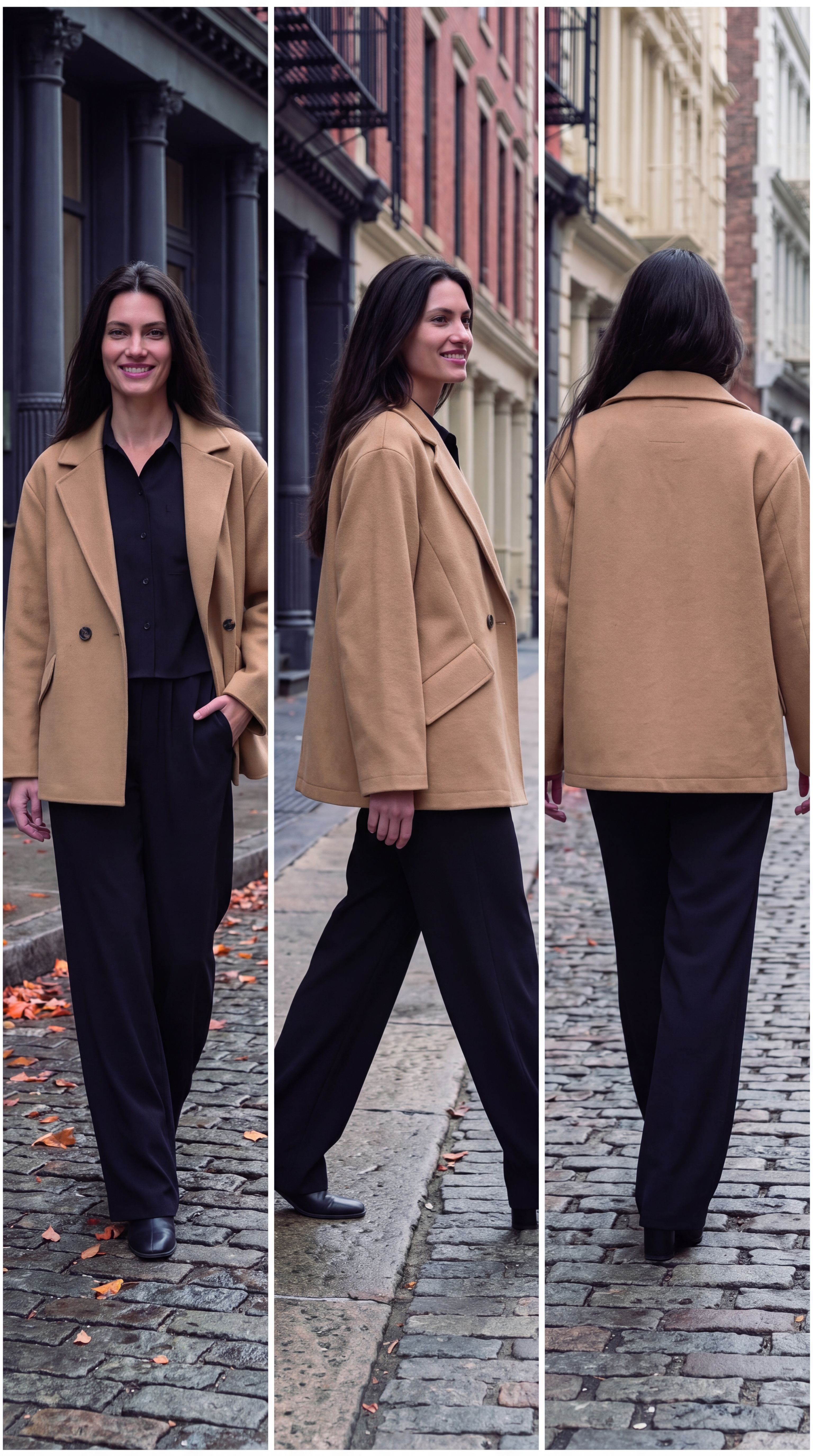Dámsky prechodný kabát BROADWAY NYC FASHION - DARK CAMEL - Tmavá ťavia béžová 4